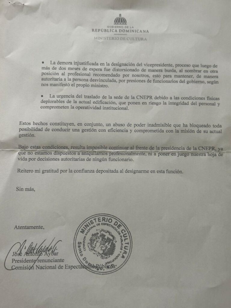 carta de renuncia 